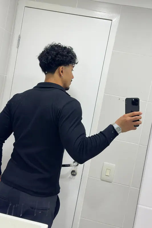 Cacharrel Masculina Italiana Premium - Elegância Casual com Zíper