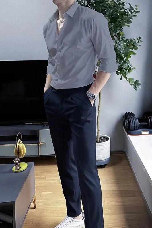 Camisa Social Masculina Manga Longa - Premium