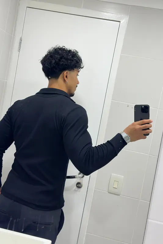 Cacharrel Masculina Italiana Premium - Elegância Casual com Zíper