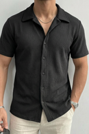 Camisa Masculina Waffle Verão - Textura Premium Casual Elegante