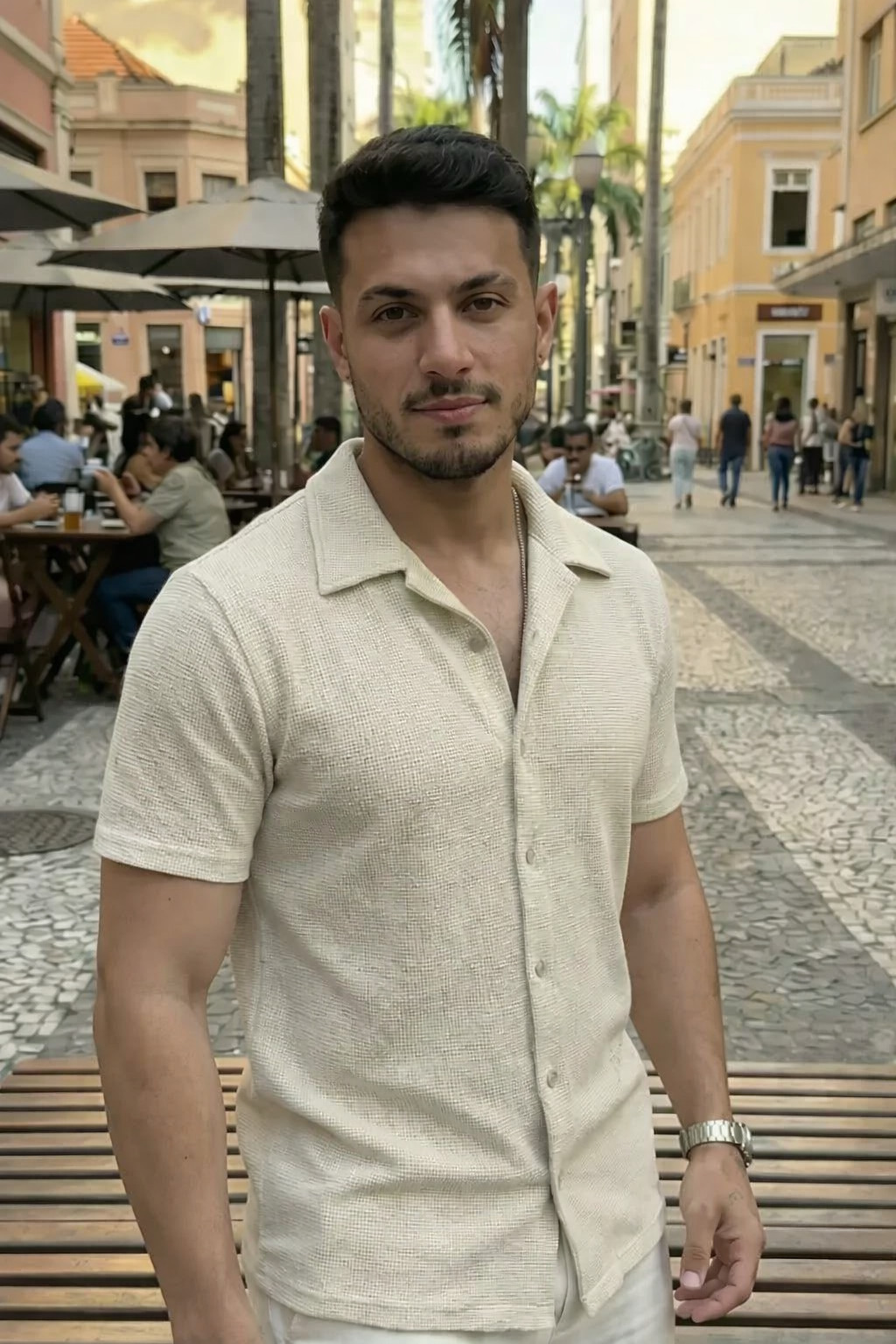 Camisa Masculina Waffle Verão - Textura Premium Casual Elegante