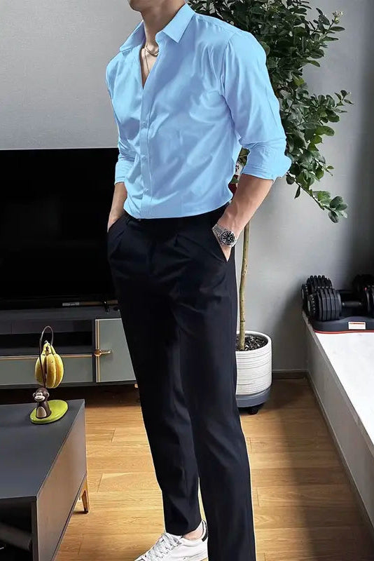 Camisa Social Masculina Manga Longa - Premium