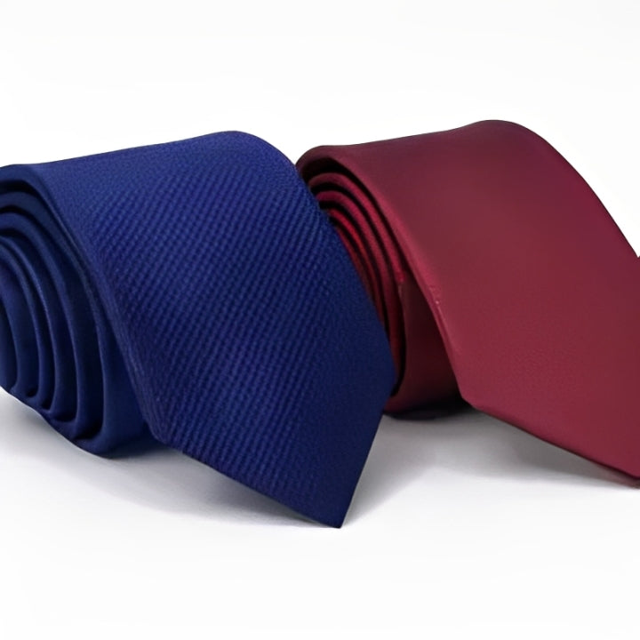 Kit 2 Gravatas Slim Masculinas Premium - Elegância para Cada Ocasião