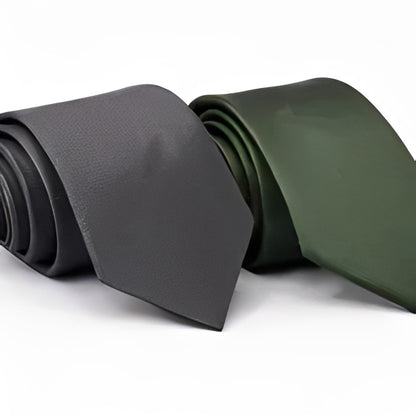 Kit 2 Gravatas Slim Masculinas Premium - Elegância para Cada Ocasião