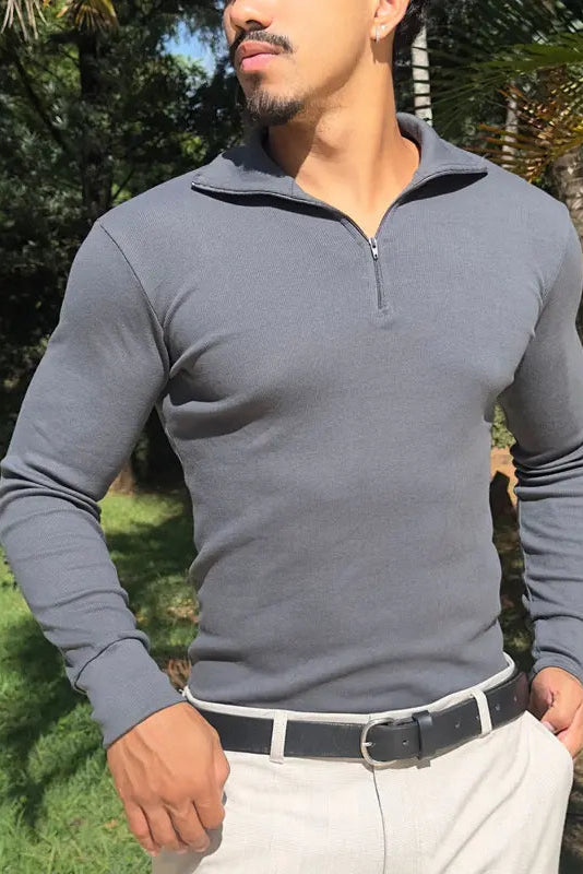 Cacharrel Masculina Italiana Premium - Elegância Casual com Zíper