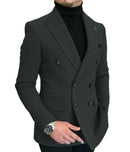 Formal 2025 New Burgundy Red Grey Lapel Tux Men Slim Fit Suits Coat Jacket Custom Made For Wendding Party Woolen cloth