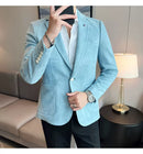 New Fashion Suit Coat Men's Slim Fit Deerskin Velvet Elegant Luxury Blazer Coat Business Casual Wedding Plus Size Suit 4XL-S