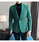 New Fashion Suit Coat Men's Slim Fit Deerskin Velvet Elegant Luxury Blazer Coat Business Casual Wedding Plus Size Suit 4XL-S
