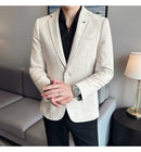 New Fashion Suit Coat Men's Slim Fit Deerskin Velvet Elegant Luxury Blazer Coat Business Casual Wedding Plus Size Suit 4XL-S