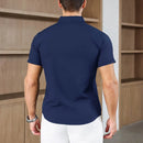 New Men's Business Casual Solid Color Short Sleeved Shirt for Summer Fashion No Ironing Comfortable and Versatile Top