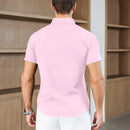 New Men's Business Casual Solid Color Short Sleeved Shirt for Summer Fashion No Ironing Comfortable and Versatile Top