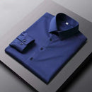 Men's Casual and Fashionable Long Sleeved Solid Color Shirt Non Ironing and Wrinkle Resistant Business Top