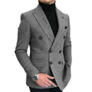 Formal 2025 New Burgundy Red Grey Lapel Tux Men Slim Fit Suits Coat Jacket Custom Made For Wendding Party Woolen cloth