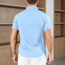 New Men's Business Casual Solid Color Short Sleeved Shirt for Summer Fashion No Ironing Comfortable and Versatile Top