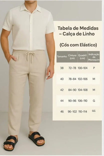 Calça Masculina com Linho - Conforto Leve e Versátil para o Verão