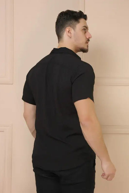 Camisa Social Masculina Manga Curta - 7 Cores de Pura Essência
