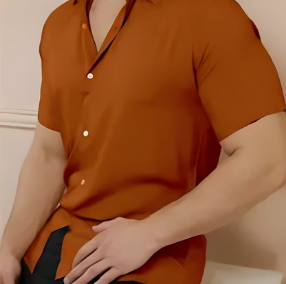 Camisa Social Masculina Manga Curta - 7 Cores de Pura Essência