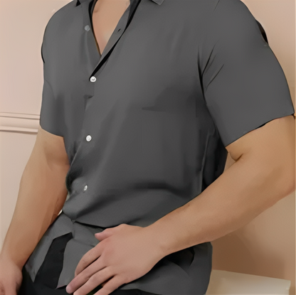 Camisa Social Masculina Manga Curta - 7 Cores de Pura Essência