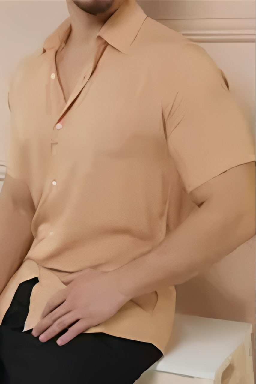 Camisa Social Masculina Manga Curta - 7 Cores de Pura Essência