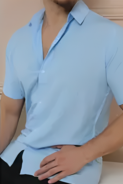 Camisa Social Masculina Manga Curta - 7 Cores de Pura Essência