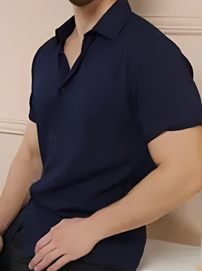 Camisa Social Masculina Manga Curta - 7 Cores de Pura Essência